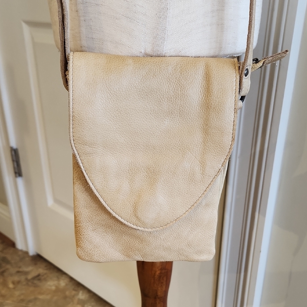 Latico Light Camel/Cream Color Crossbody Bag Minimalist Design